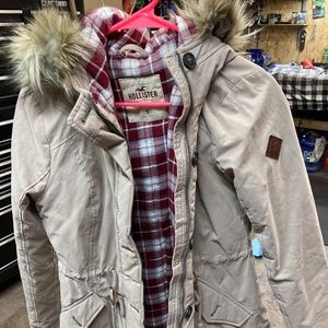 Hollister Faux Fur Hood Winter Jacket